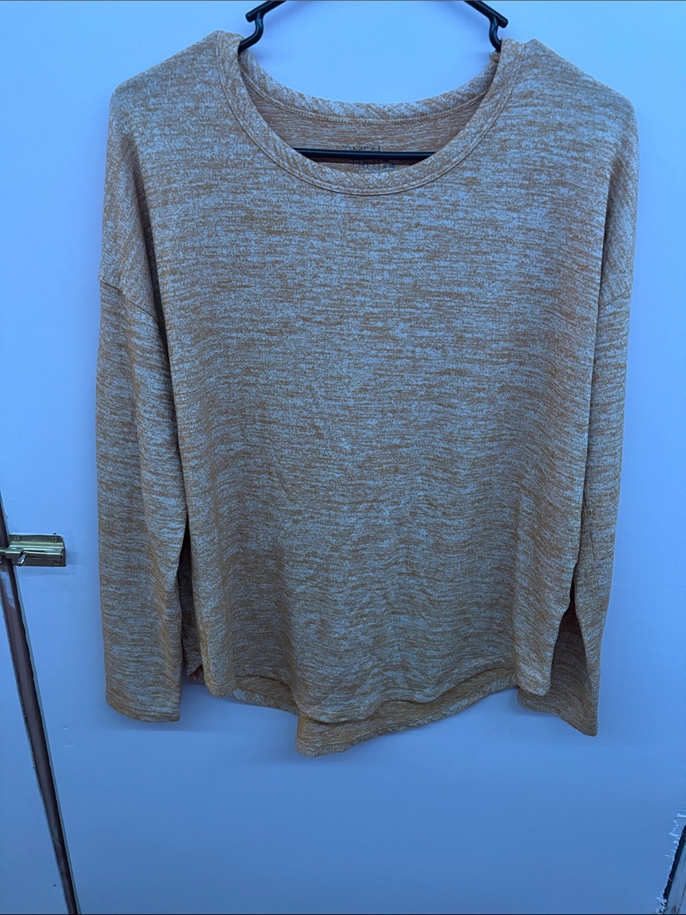 Time and Tru Mustard Heather Long Sleeve Top
